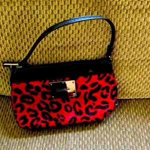 small purse red and black